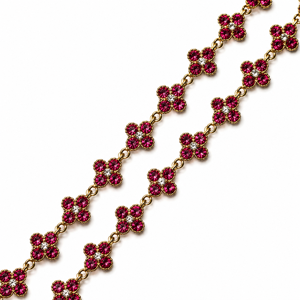 Collier Trèfle [Rose Rubis]
