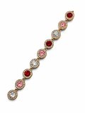 Bracelet à Pierres Alternées [Rouge,Rose et blanc]