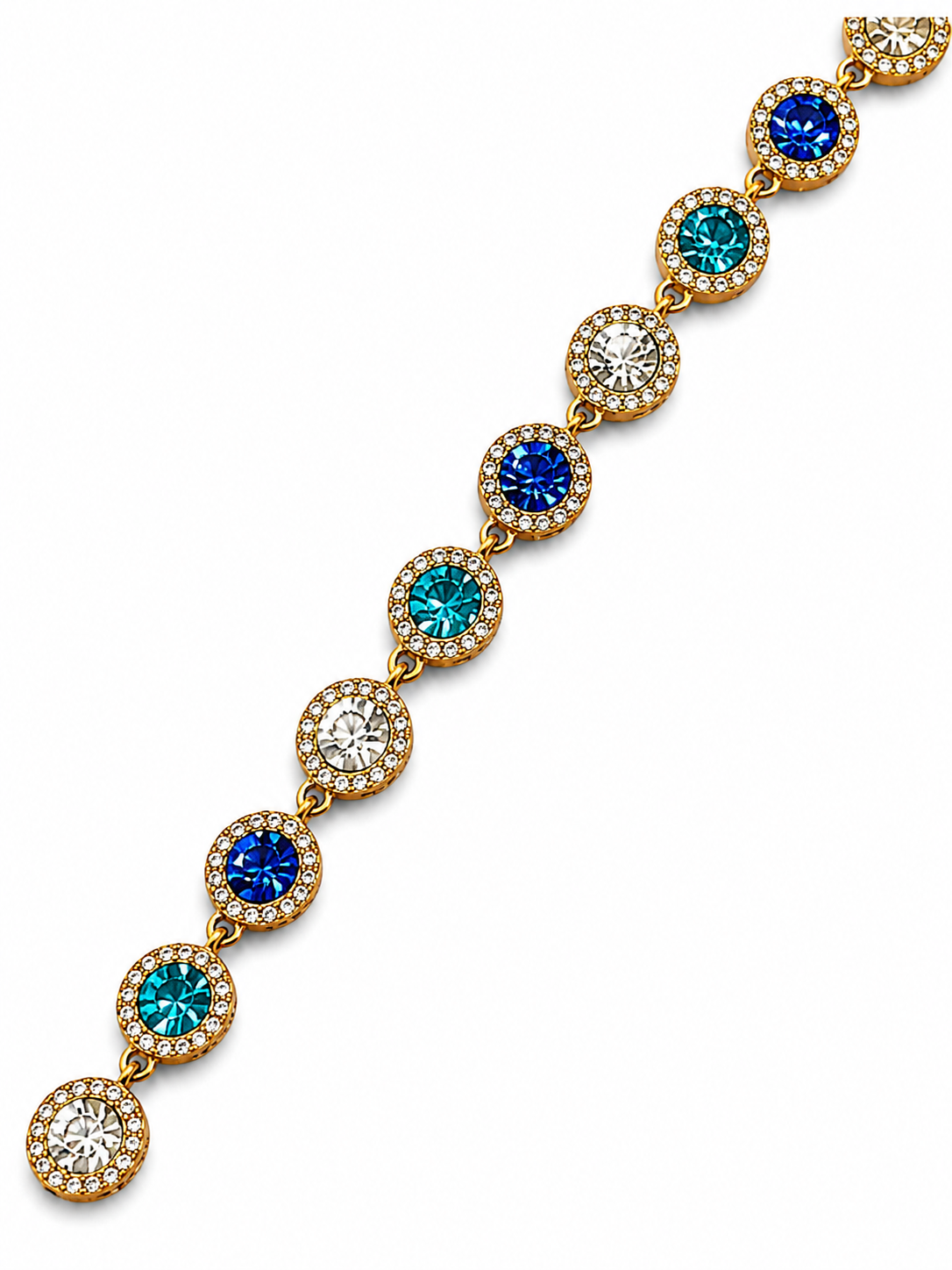 Bracelet à Pierres Alternées [Bleu et Blanc]