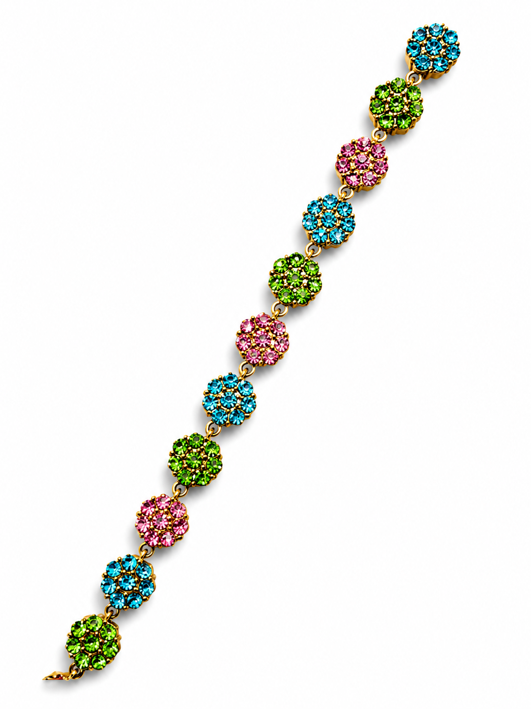 Bracelet Fleuri [Bleu,Vert et Rose]