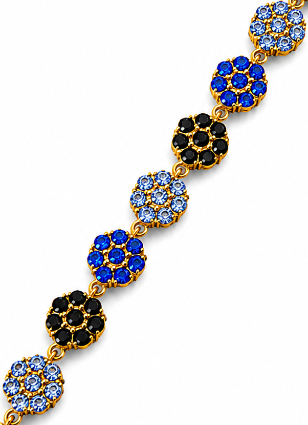 Bracelet Fleuri [bleu Tricolore]