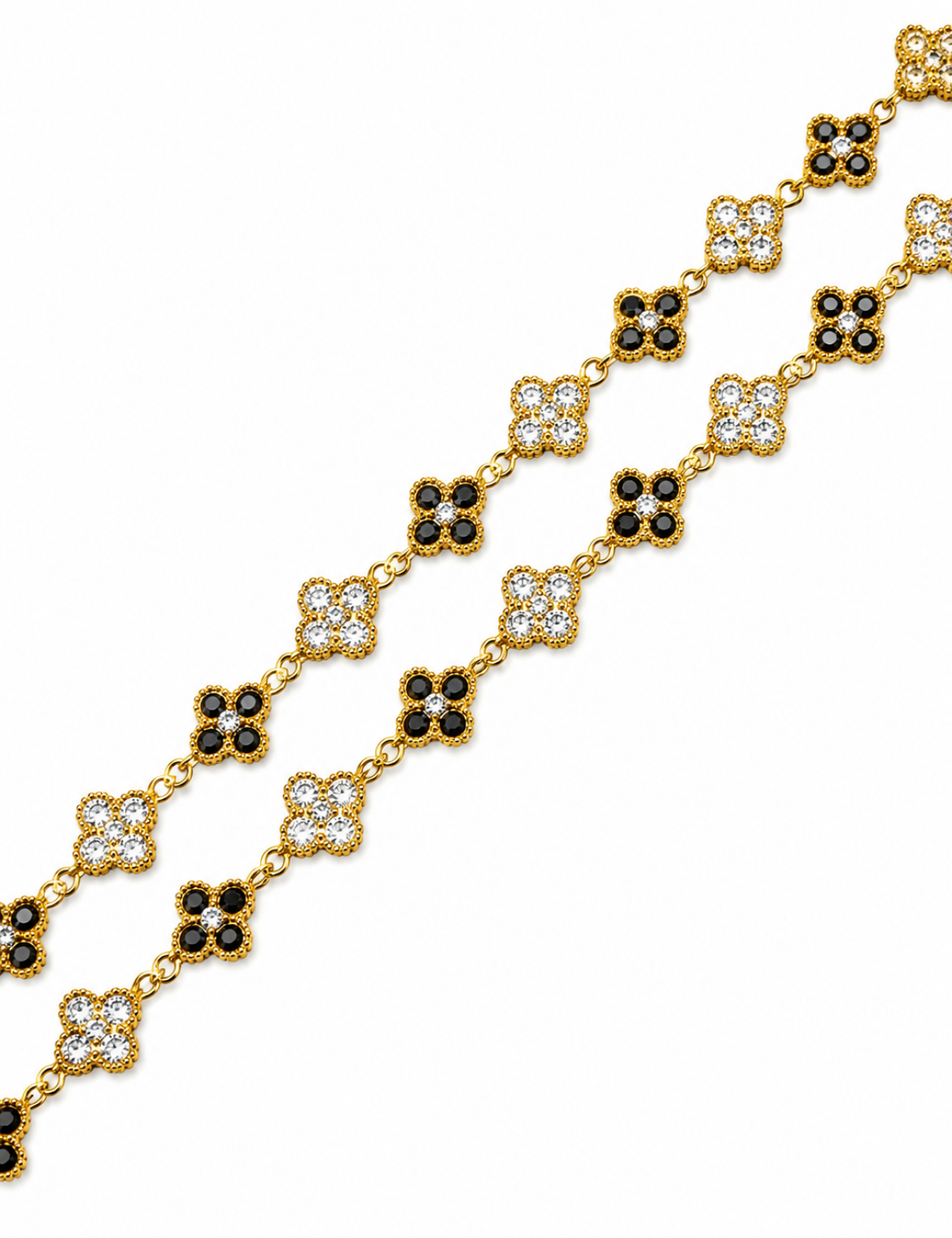 Collier Trèfle [Noir et Blanc]