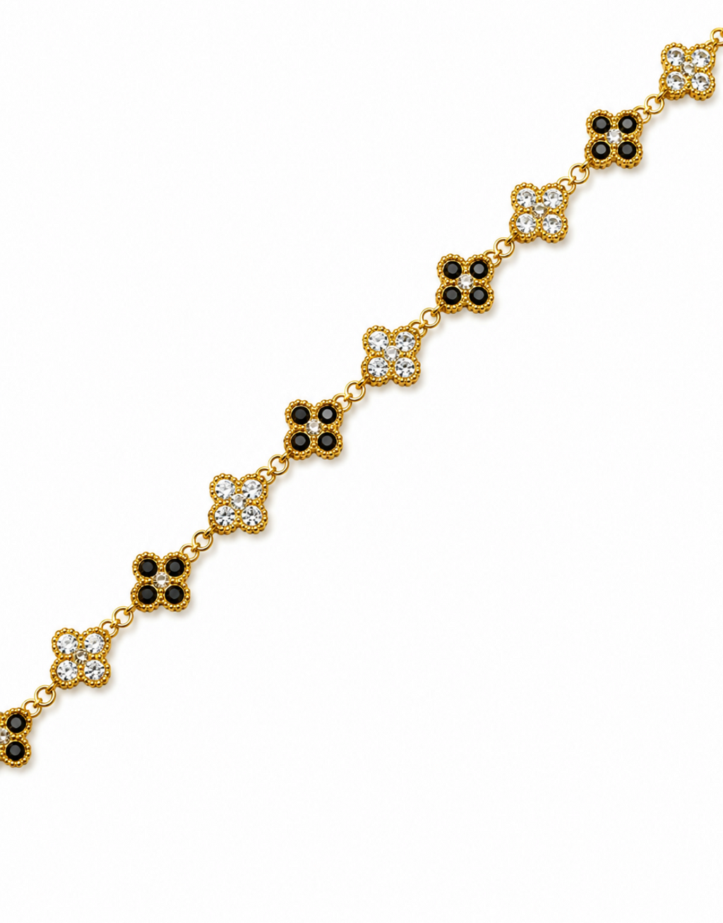 Collier Trèfle [Noir et Blanc]