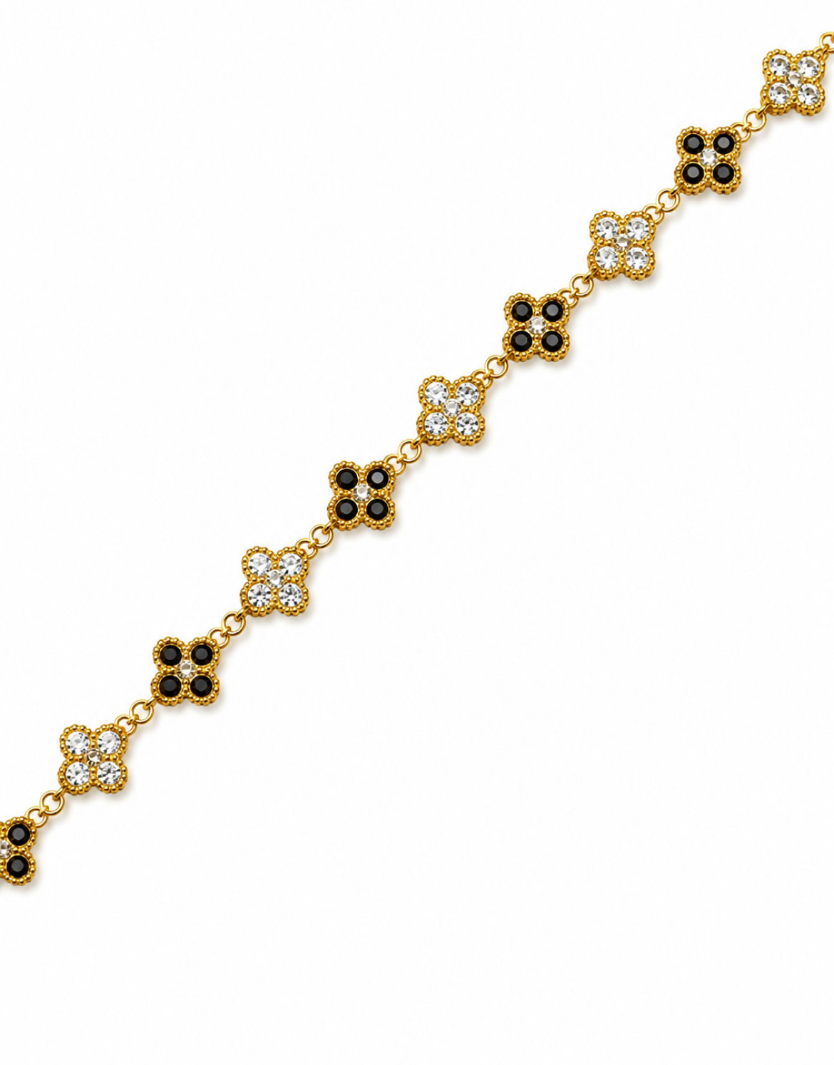 Collier Trèfle [Noir et Blanc]