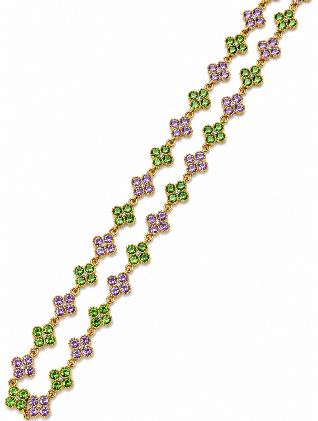 Collier Trèfle [Vert et Violet]