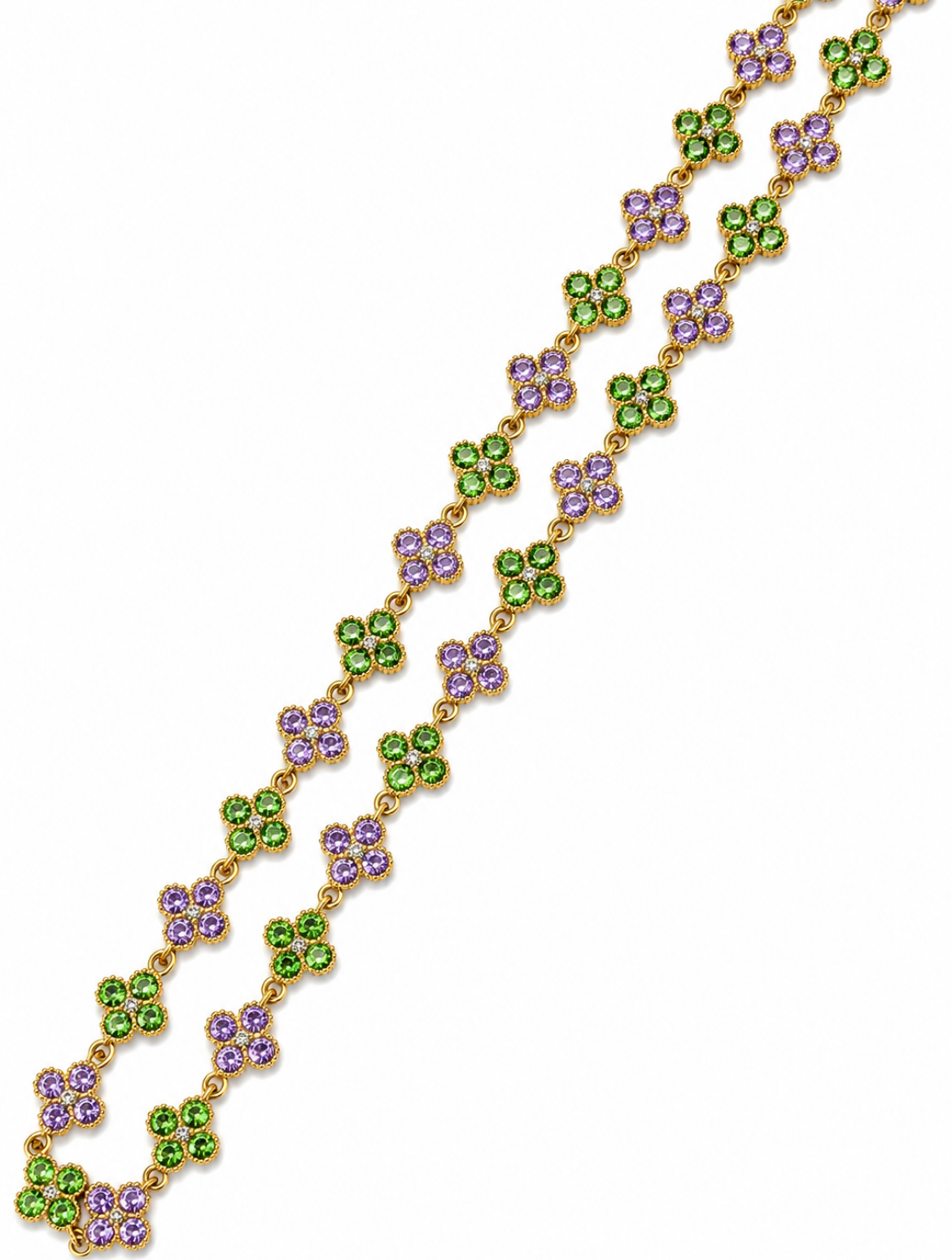 Collier Trèfle [Vert et Violet]