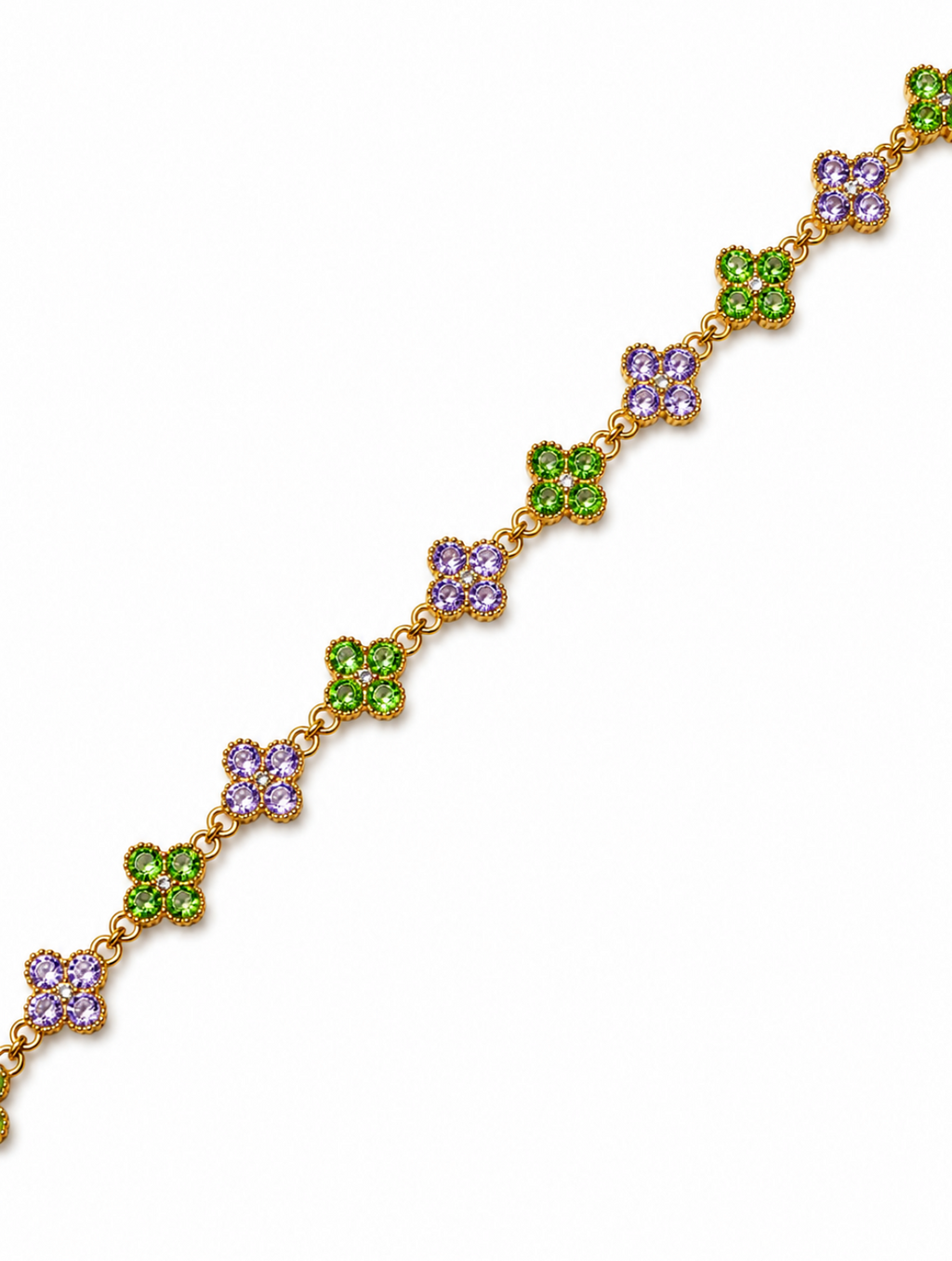 Bracelet Trèfle [Violet et Vert]