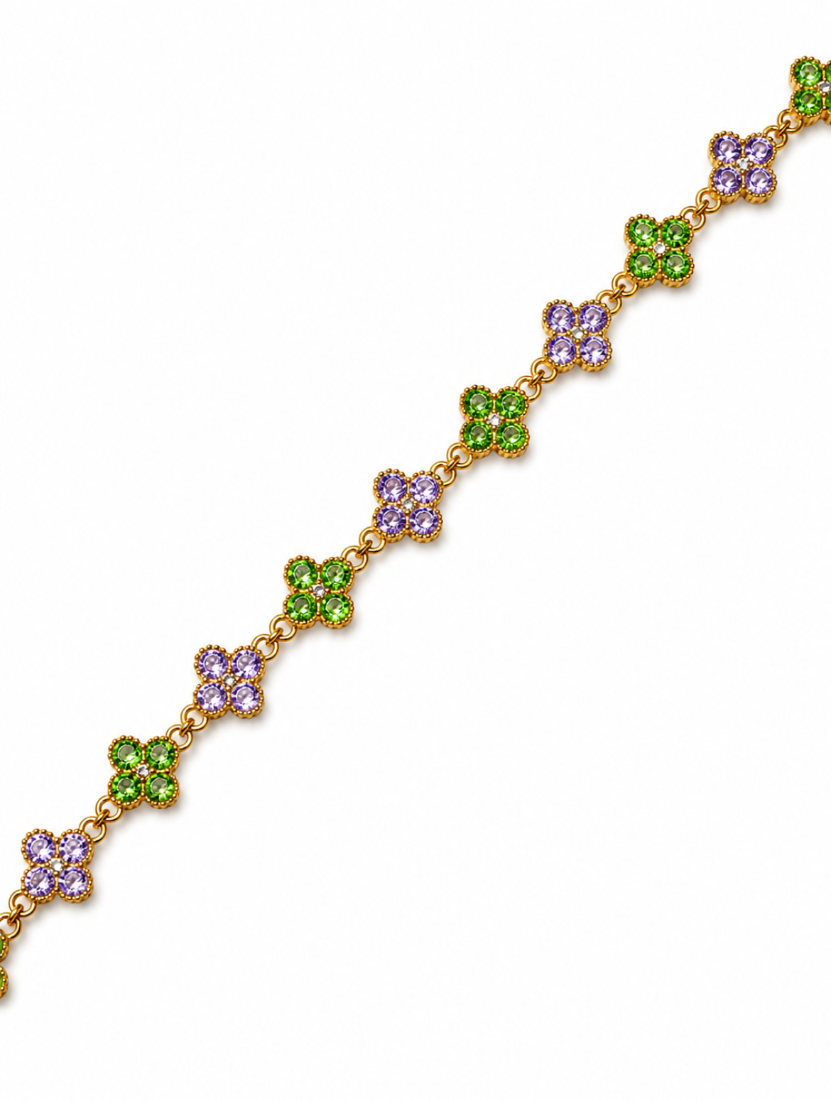 Bracelet Trèfle [Violet et Vert]