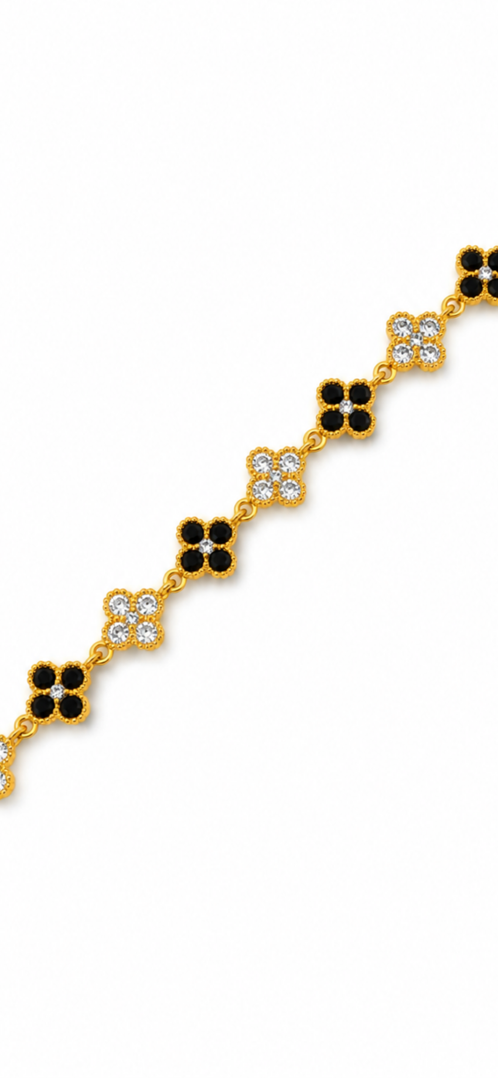 Bracelet Trèfle [Noir et Blanc]