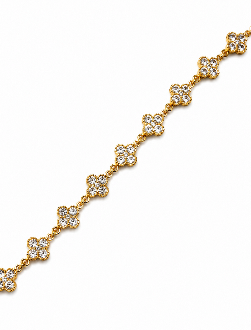 Bracelet Trèfle [Blanc et Doré]