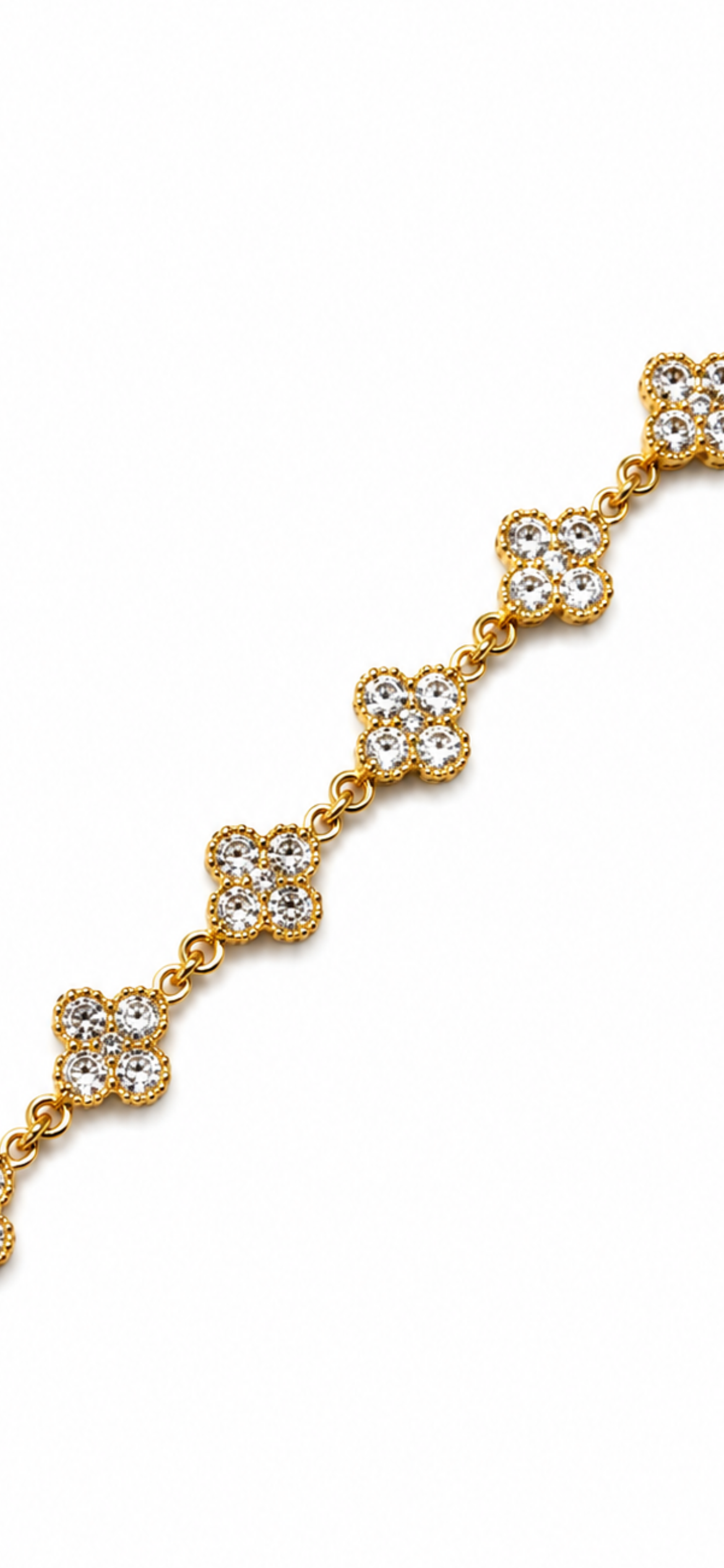 Bracelet Trèfle [Blanc et Doré]