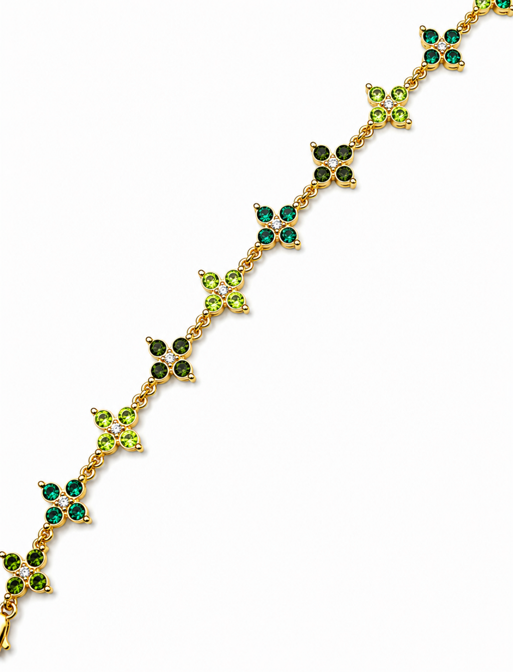 Bracelet Trèfle Pointu [Vert Tricolore]
