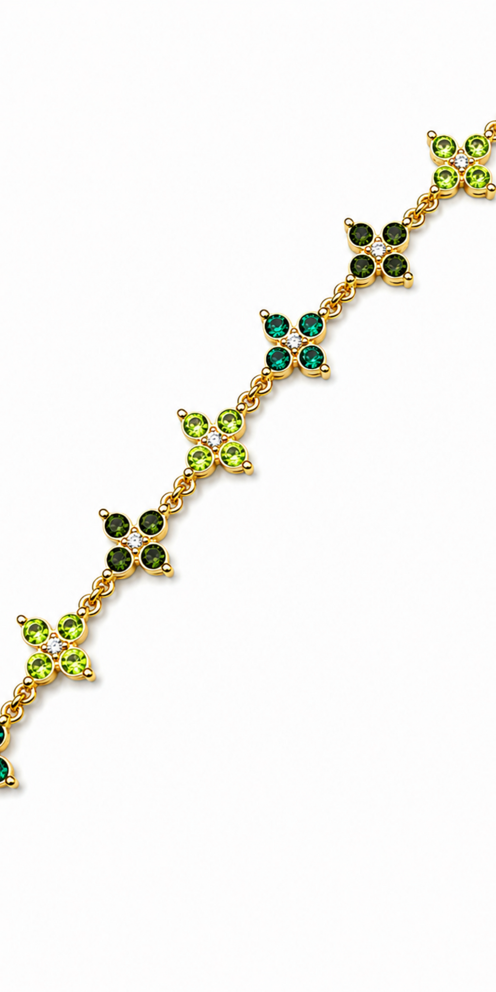 Bracelet Trèfle Pointu [Vert Tricolore]