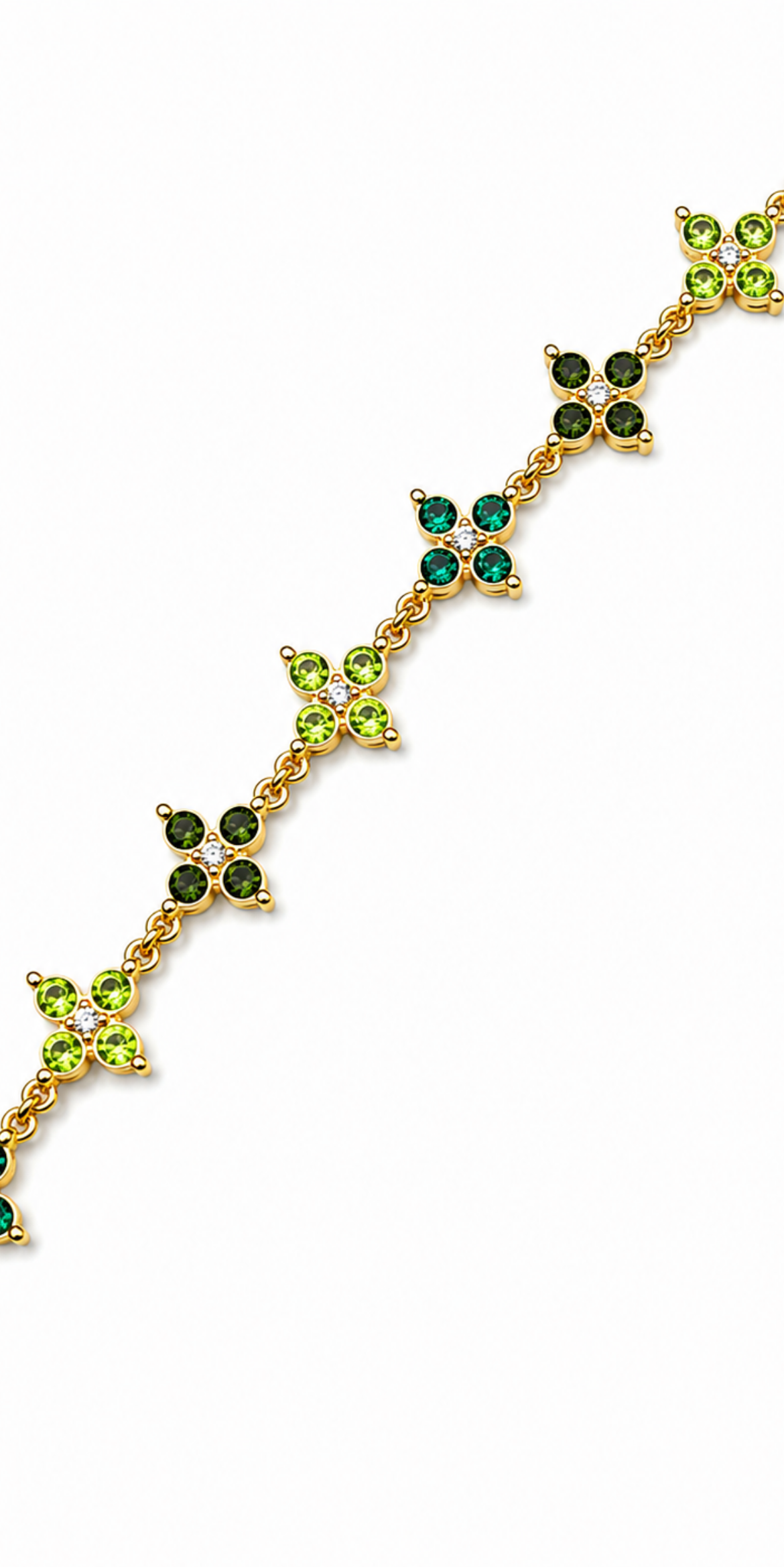 Bracelet Trèfle Pointu [Vert Tricolore]