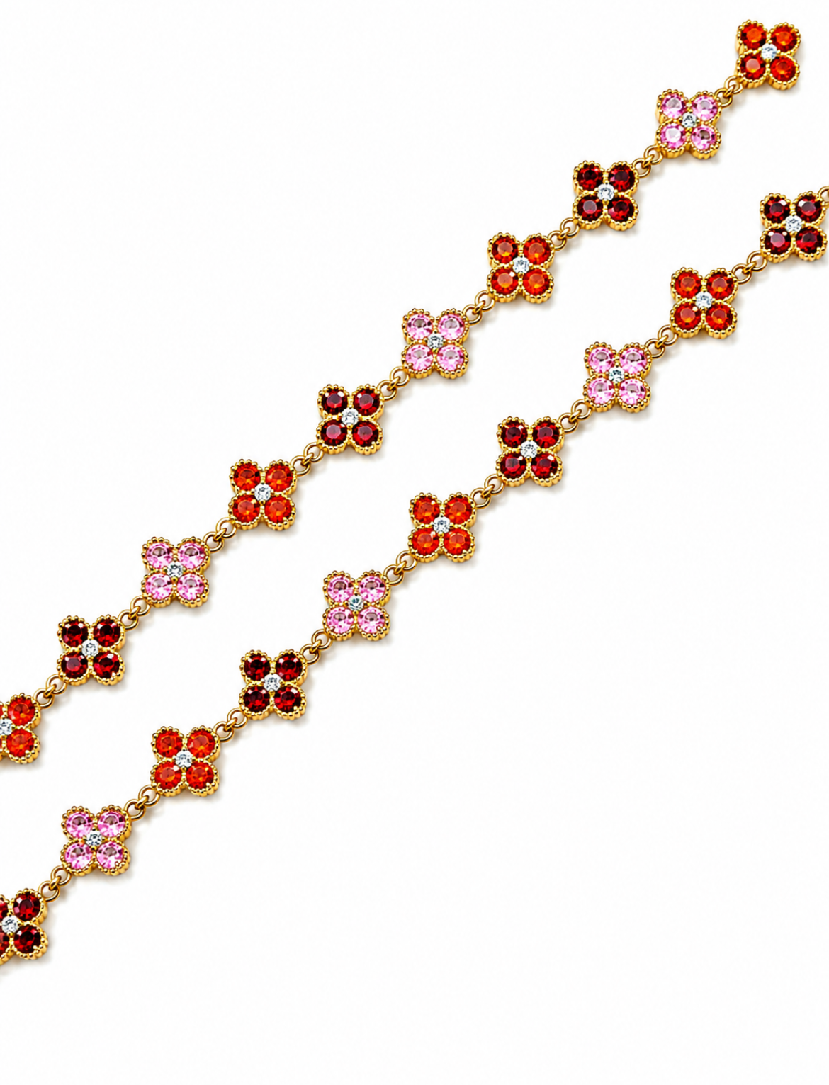Collier Trèfle [Orange,Rose et Marron]