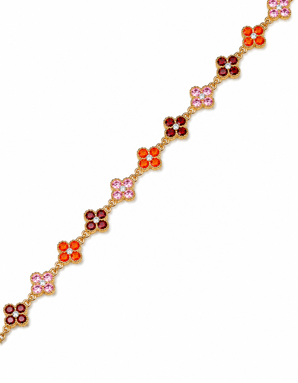 Collier Trèfle [Orange,Rose et Marron]