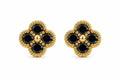 Boucle D’oreille Trèfle [Noir et Dorée]