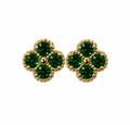 Boucle D’oreille Trèfle [Vert Émeraude]