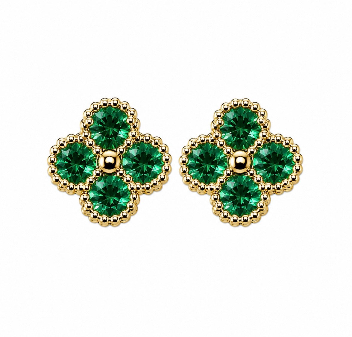 Boucle D’oreille Trèfle [Vert Bouteille]