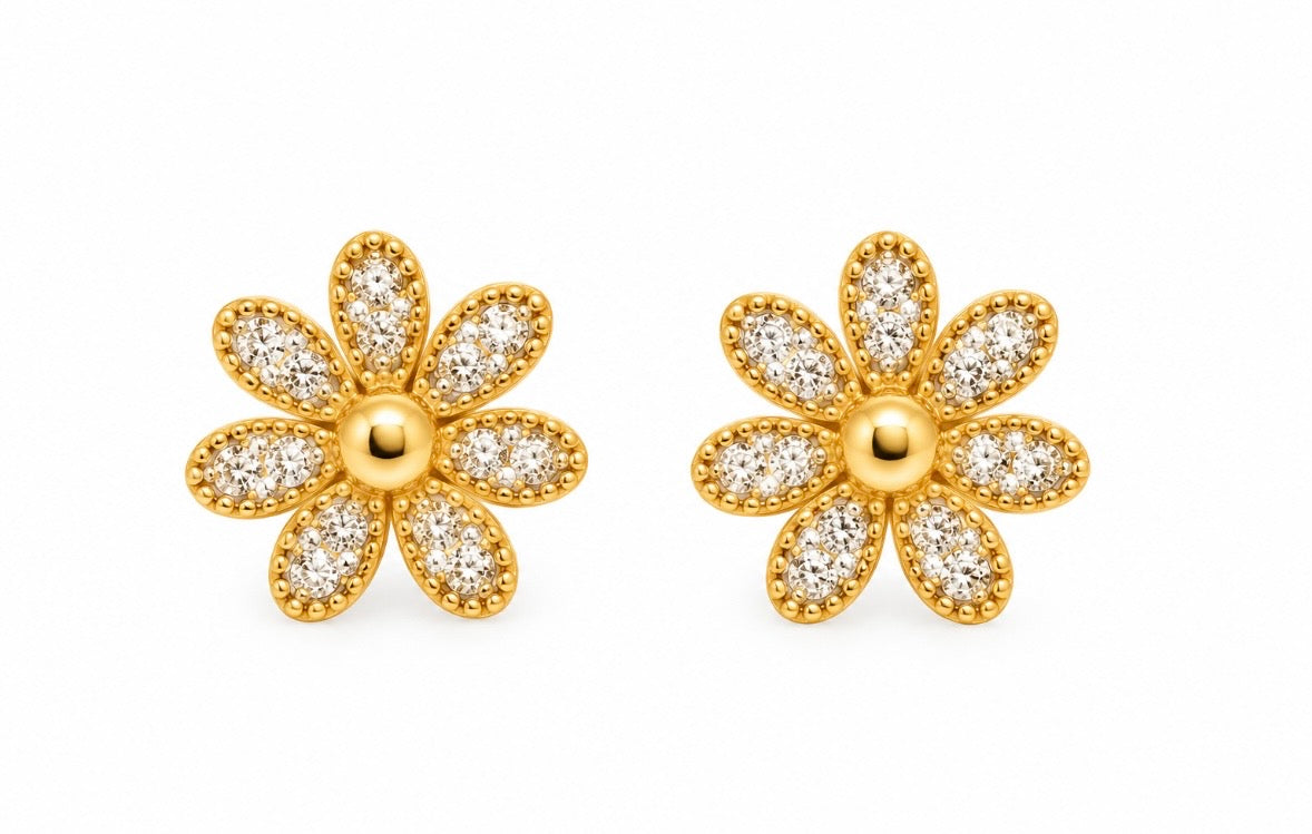 Boucle D’oreille 7 Pétales [Dorée]