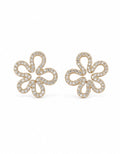 Boucle D’oreille Pétales Ondulées [Blanc et Dorée]
