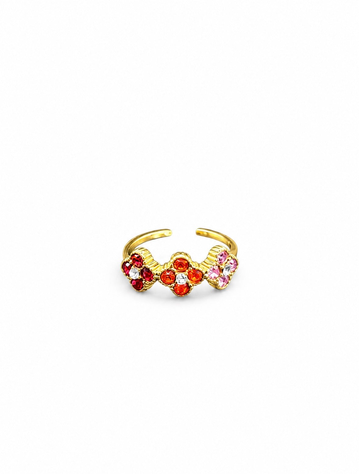 Bague Trèfle [Rouge, Orange et Rose]