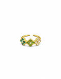 Bague Trèfle [Verte et Dorée]