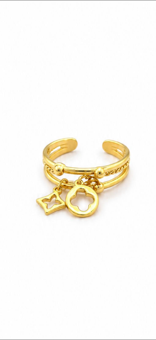 Bague Breloque [Pendentif à Trèfle]