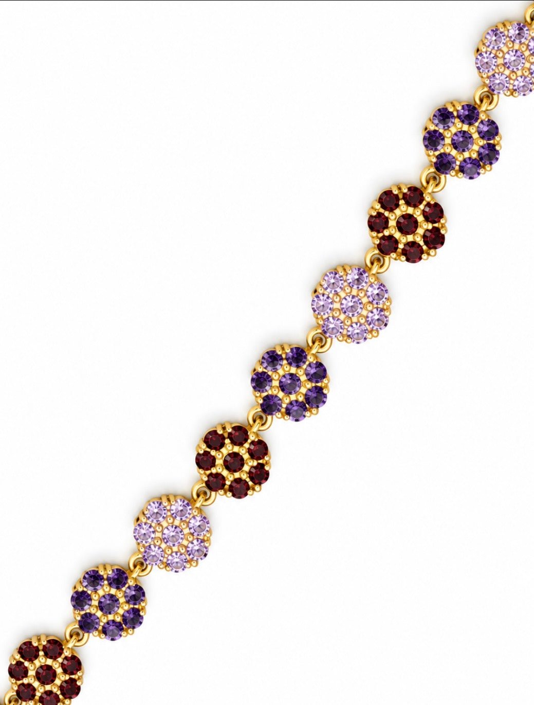 Bracelet Fleuri [Violet Tricolore]