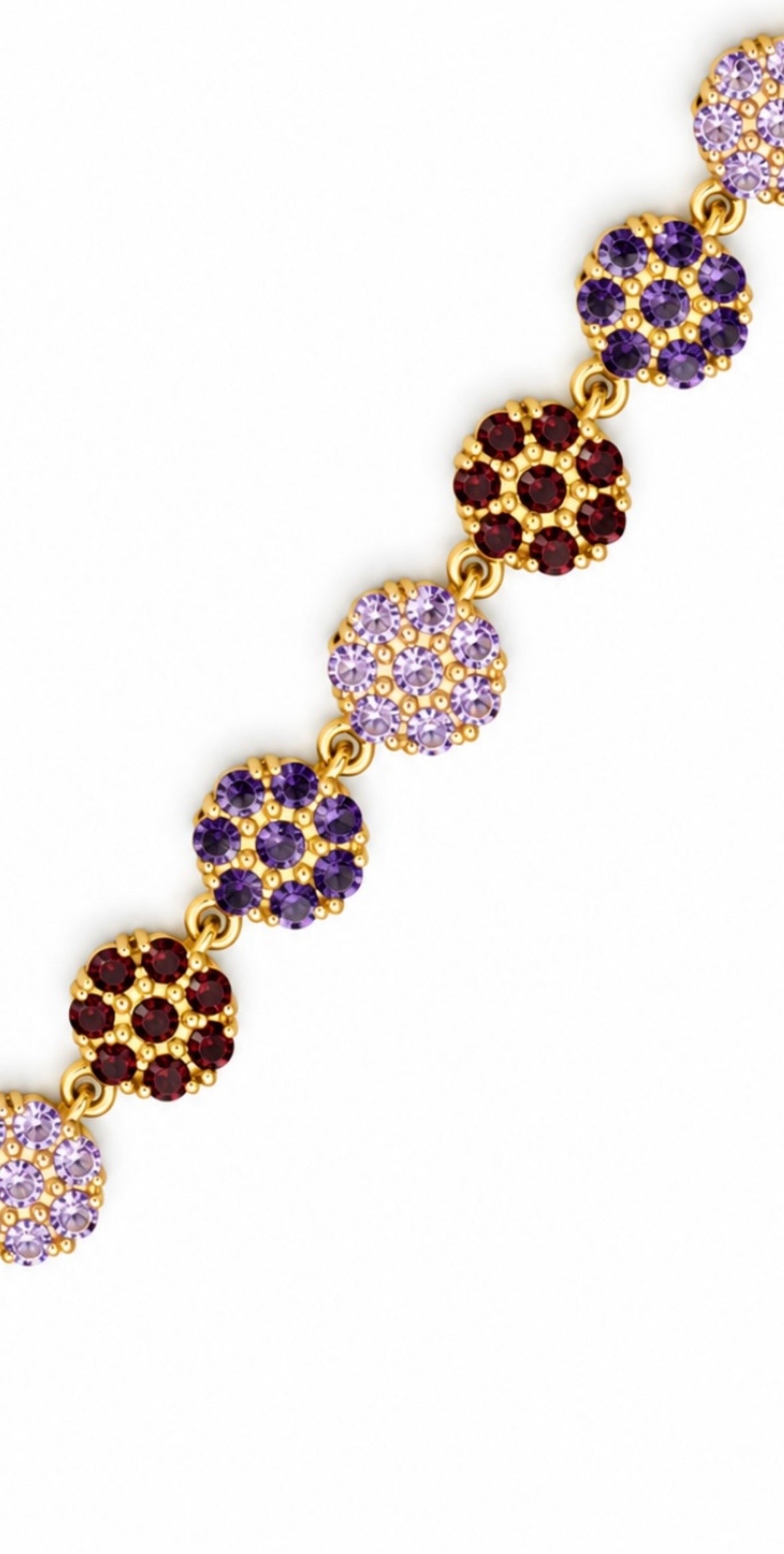 Bracelet Fleuri [Violet Tricolore]