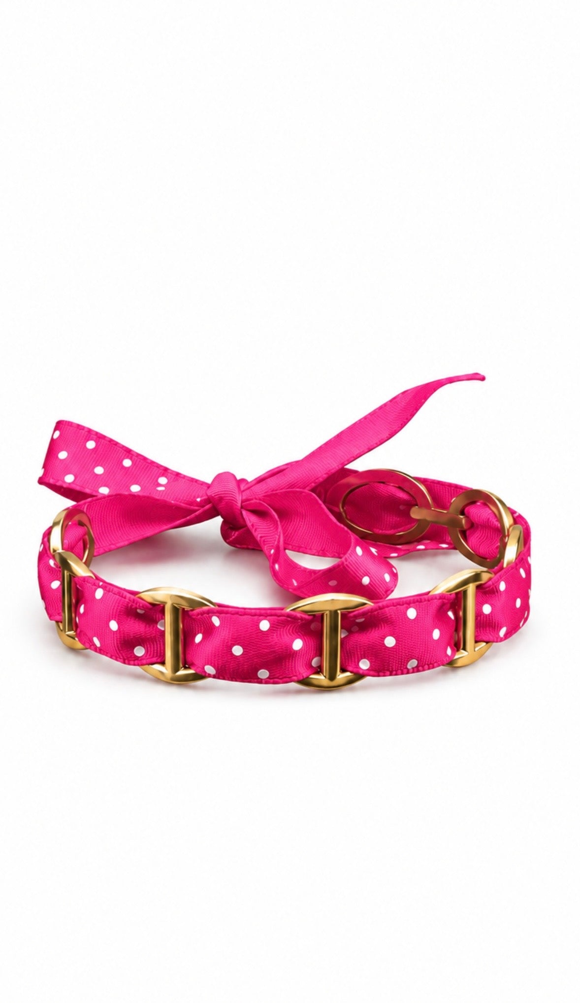 Jonc Tissu [Rose Fuchsia à pois blanc]