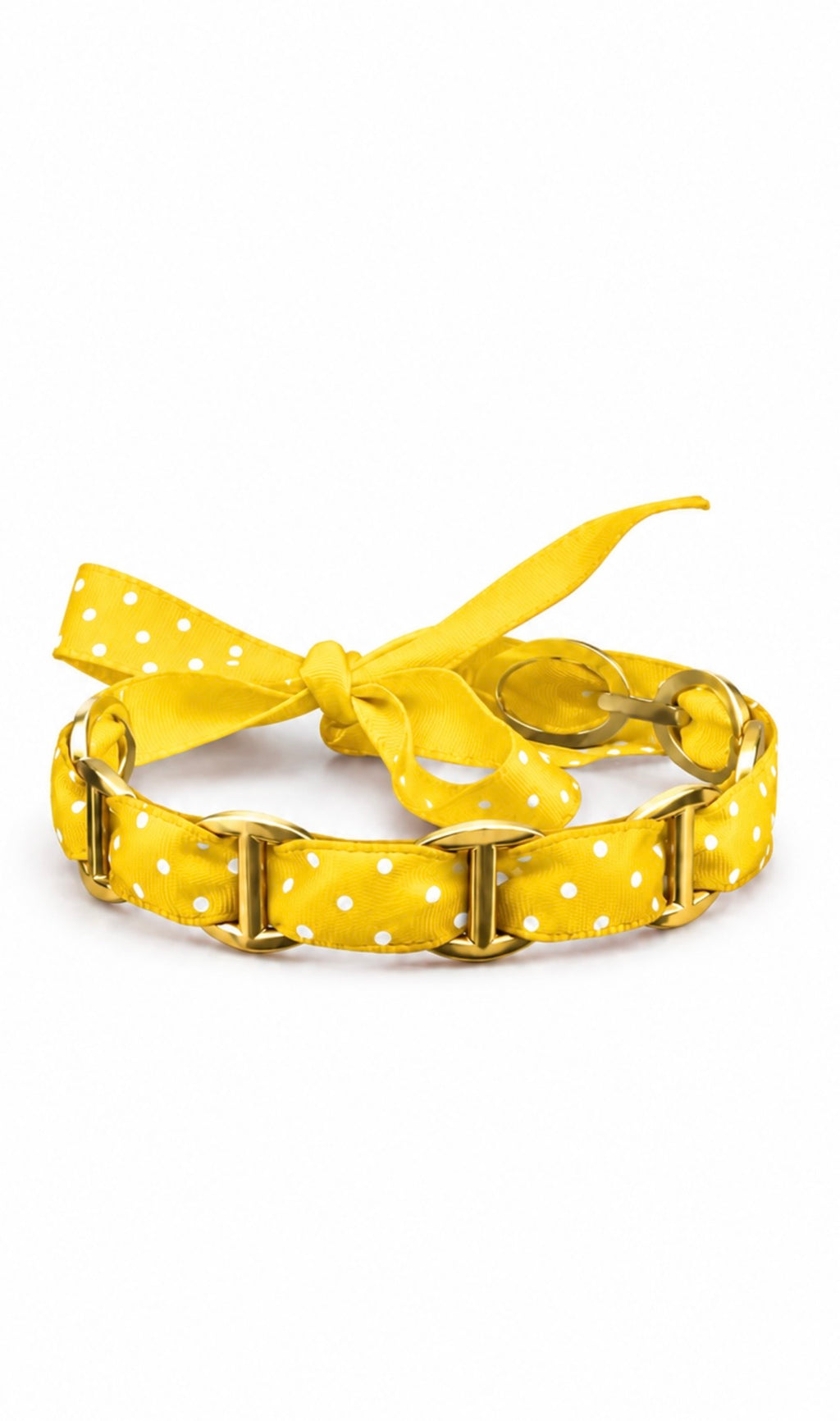 Jonc Tissu [Jaune à pois blanc]