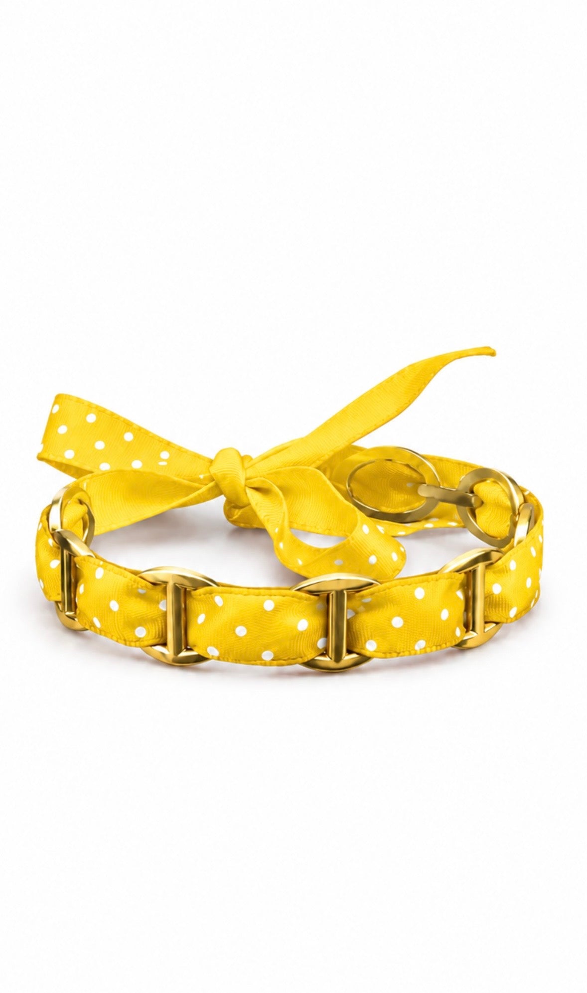 Jonc Tissu [Jaune à pois blanc]