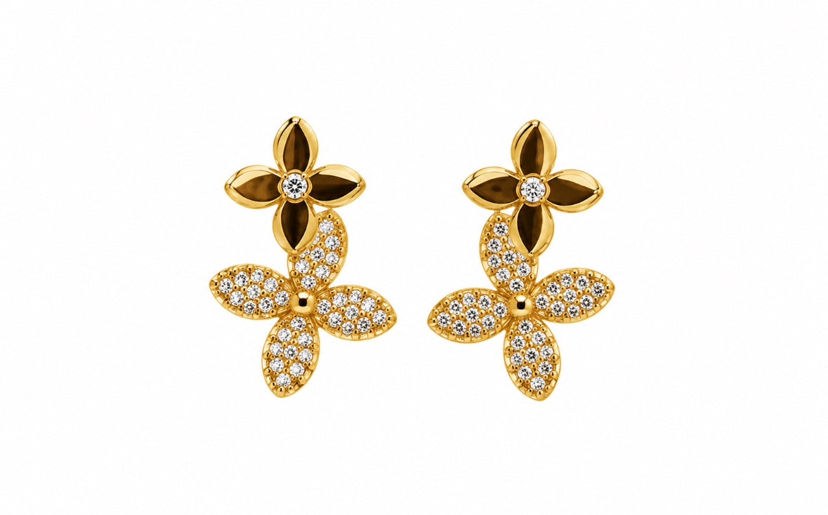 Boucle D’oreille Trèfle Pointu Doré