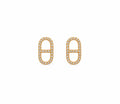 Boucle D’oreille Maillon Ovale doré à Strass