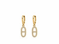 Boucle D’oreille Pendantes Oval à Strass