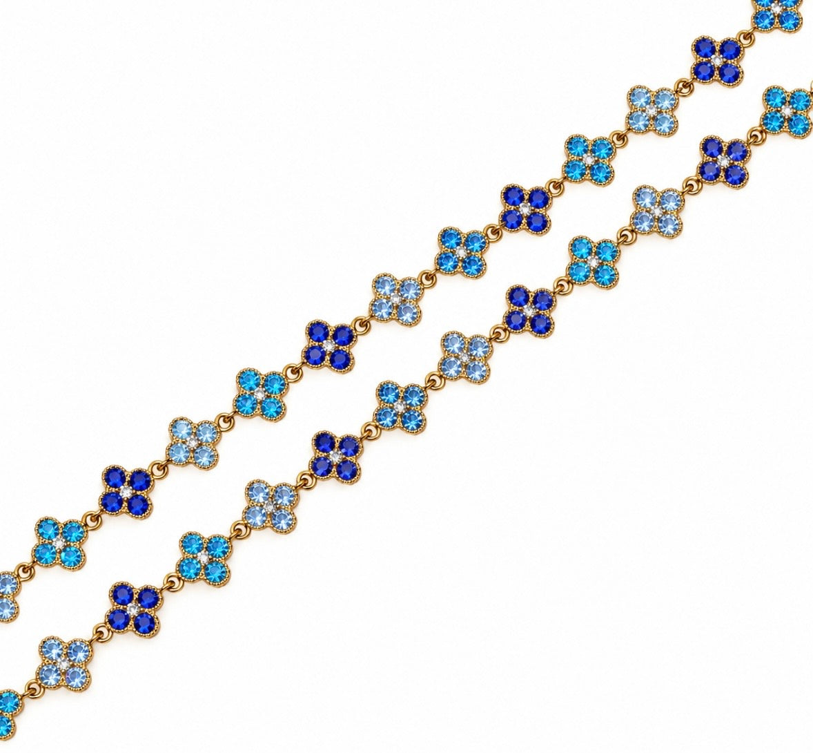 Collier Trèfle [Bleu Tricolore]