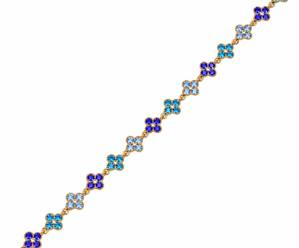 Collier Trèfle [Bleu Tricolore]