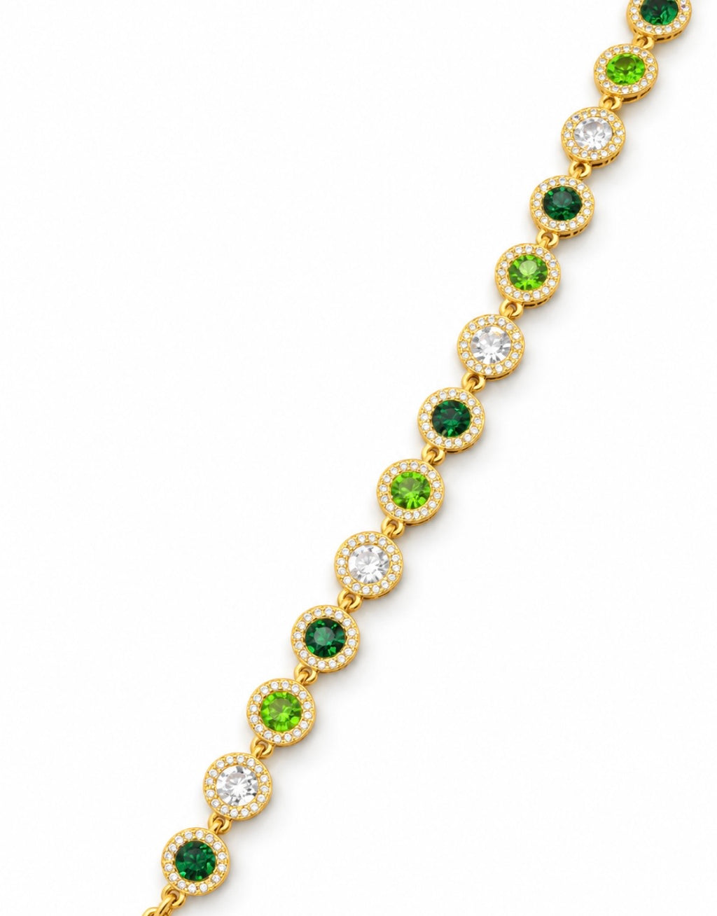 Bracelet à Pierres Alternées [Vert Tricolore]