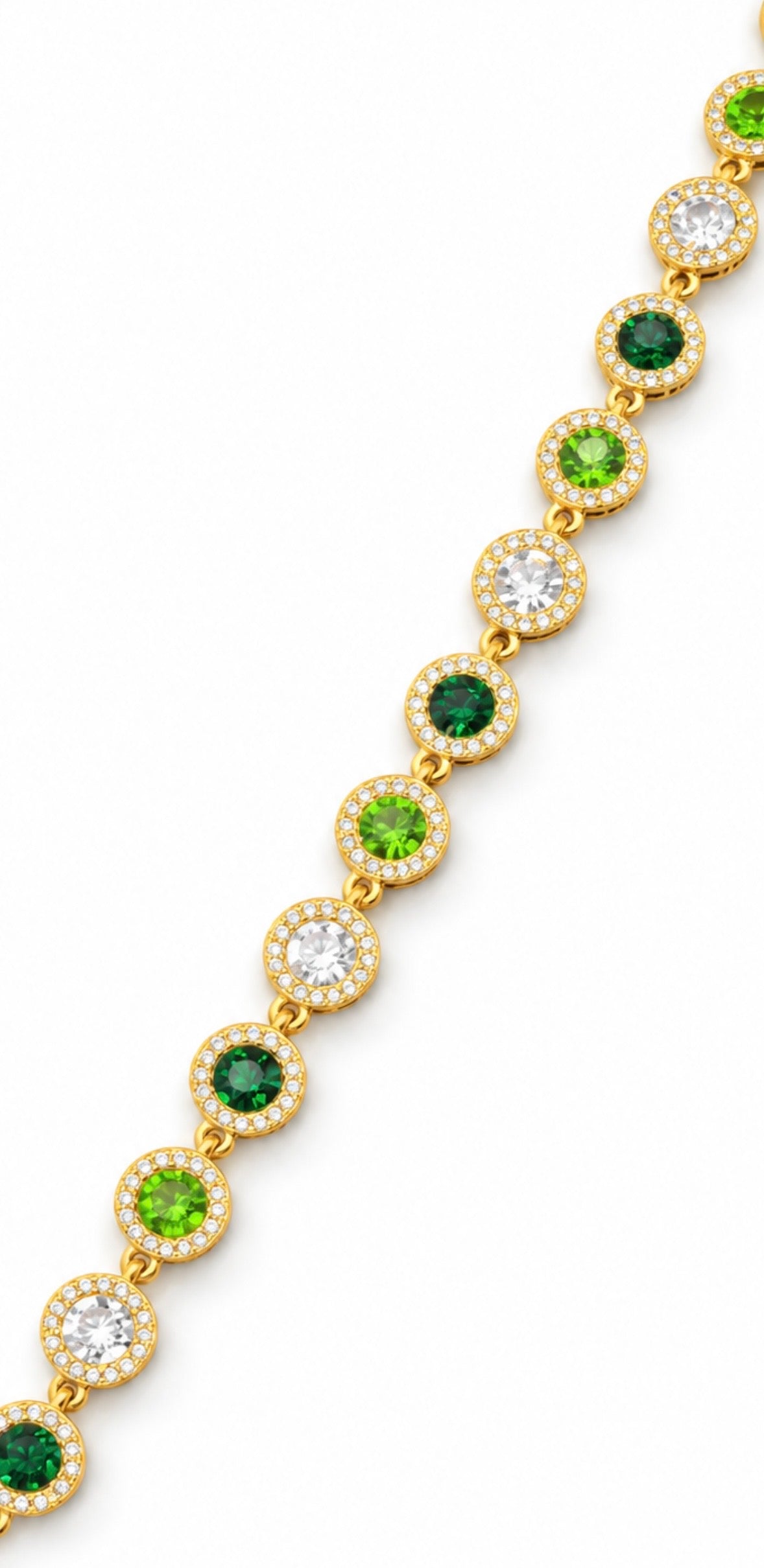 Bracelet à Pierres Alternées [Vert Tricolore]