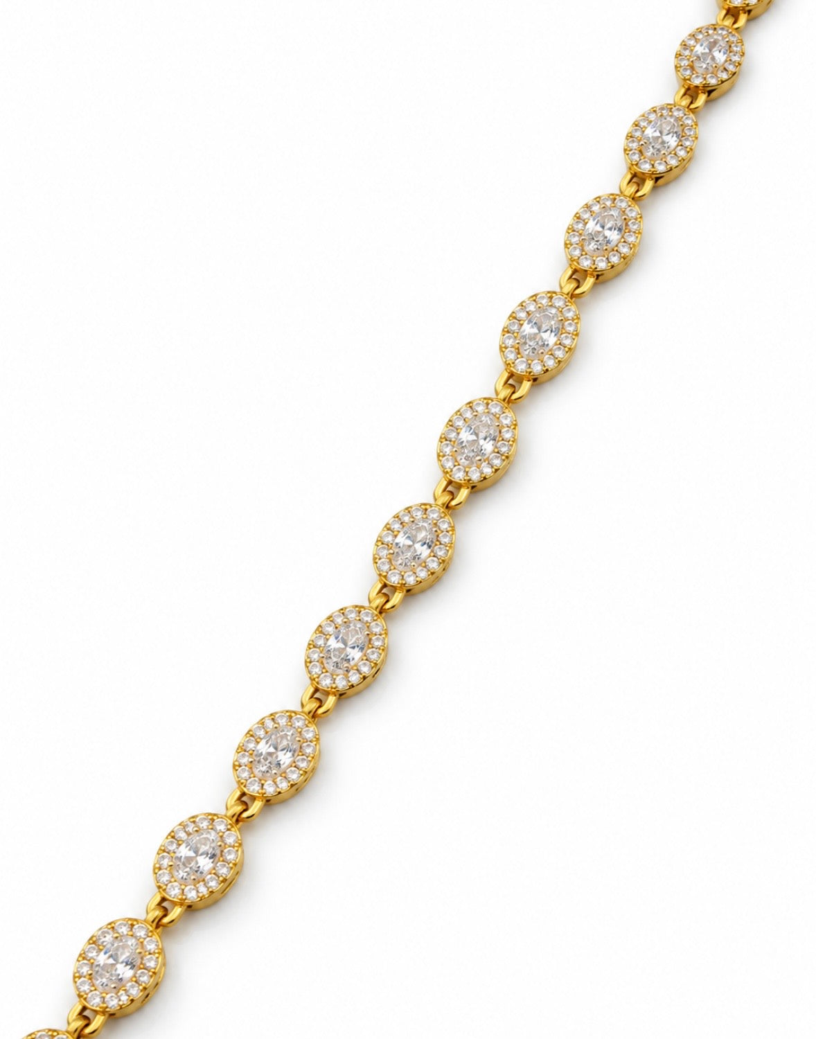 Bracelet à Pierres Alternées [Blanc et Doré]