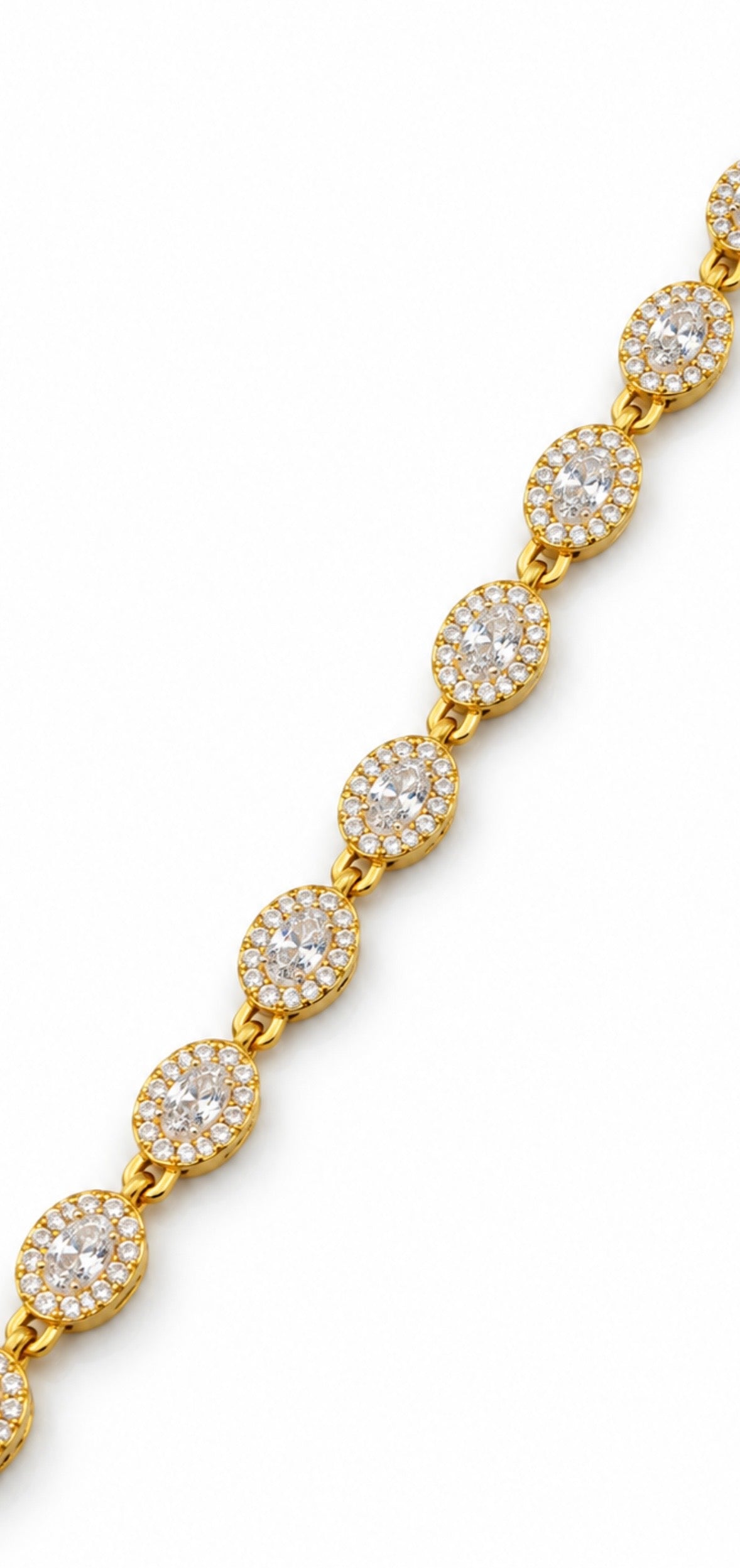 Bracelet à Pierres Alternées [Blanc et Doré]