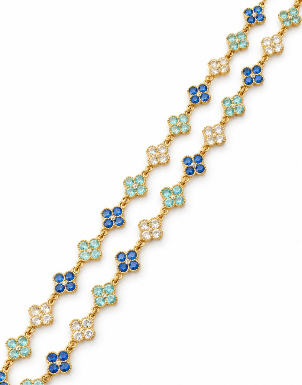 Collier Trèfle [Bleu Clair Tricolore]