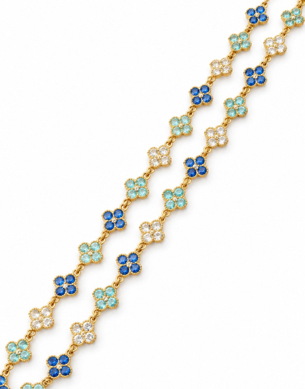 Collier Trèfle [Bleu Clair Tricolore]