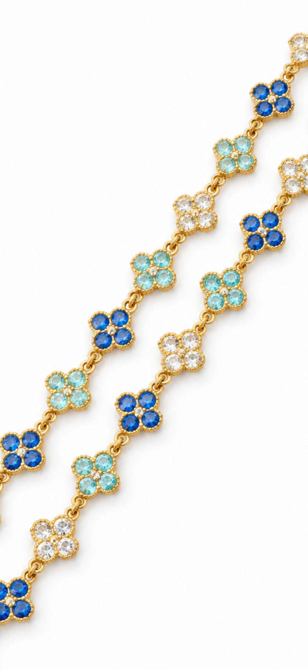 Collier Trèfle [Bleu Clair Tricolore]