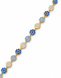 Bracelet Fleuri [Bleu Tricolore]