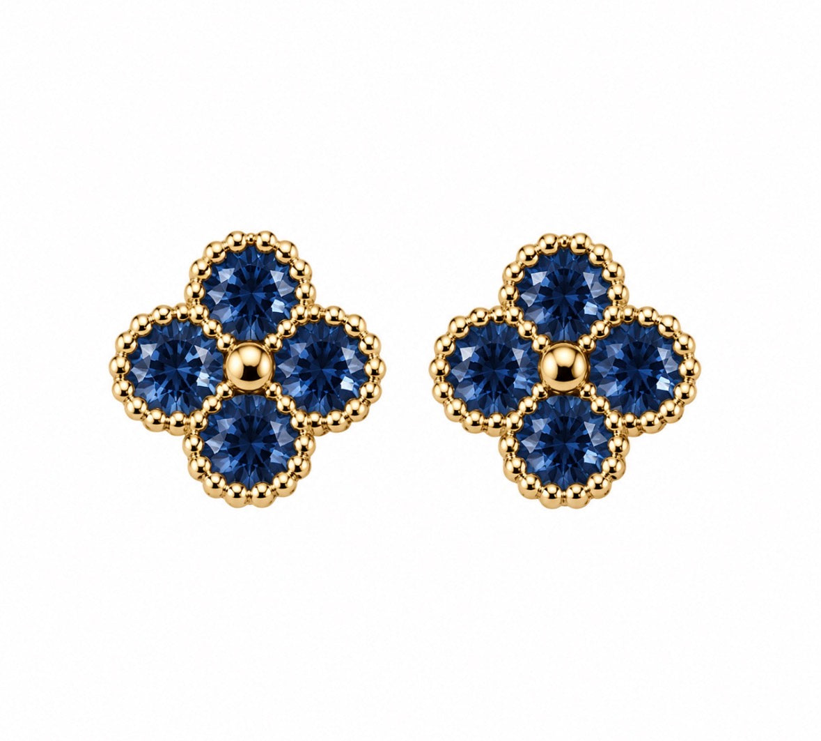 Boucle D’oreille Trèfle [Bleu Nuit]