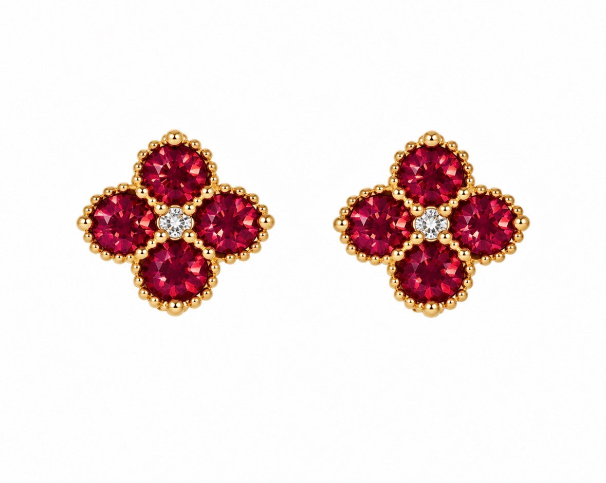 Boucle D’oreille Trèfle [Rouge]